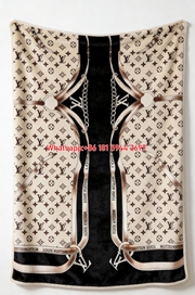 LV Monogram Flannel Throw Blanket 300